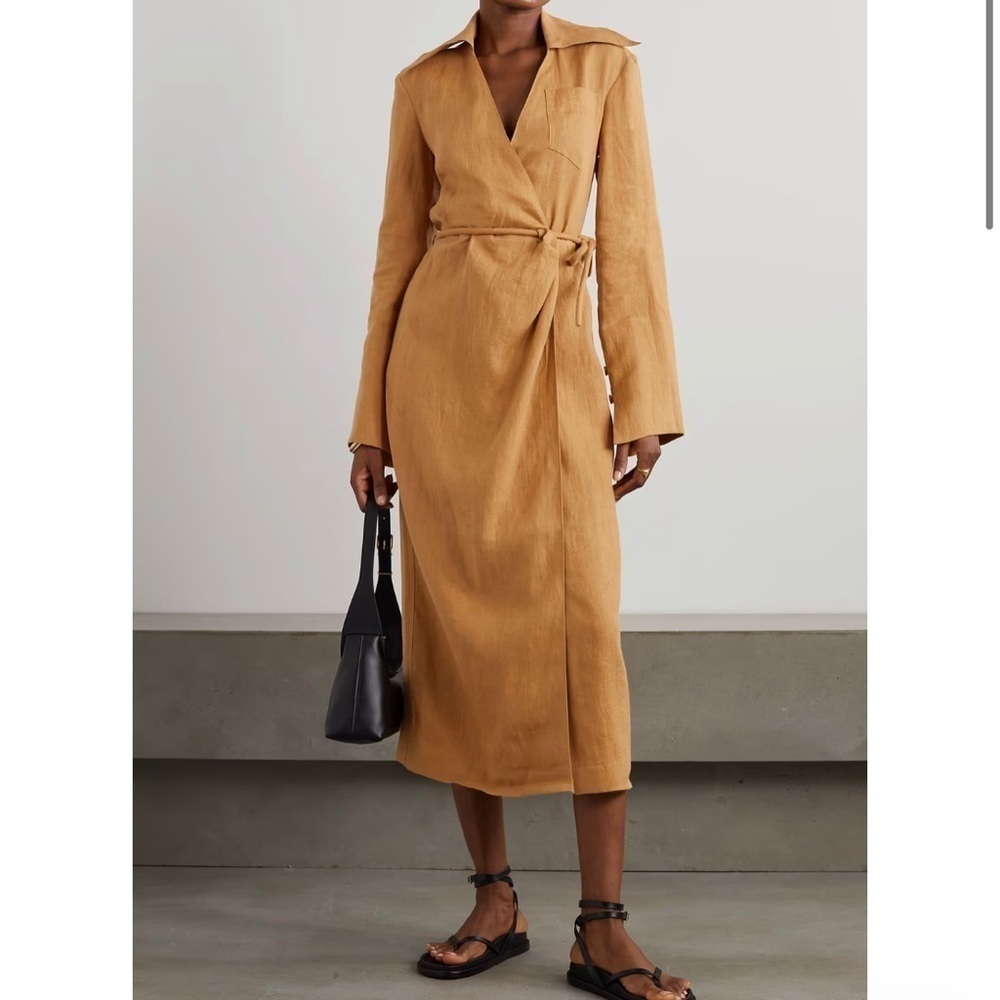 Nanushka  Farah Open-back  Wrap Midi Dress size M - Picture 3 of 11